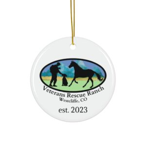 Veterans Rescue Ranch Ceramic Ornament, Circle